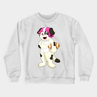 Dog at Football Sports Crewneck Sweatshirt